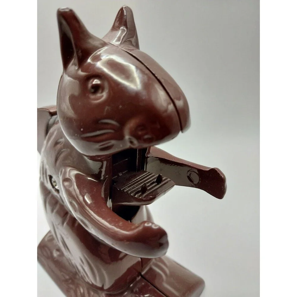 Two's Company Get Crackin' Brown Enameled Aluminum Metal Squirrel Nutcracker